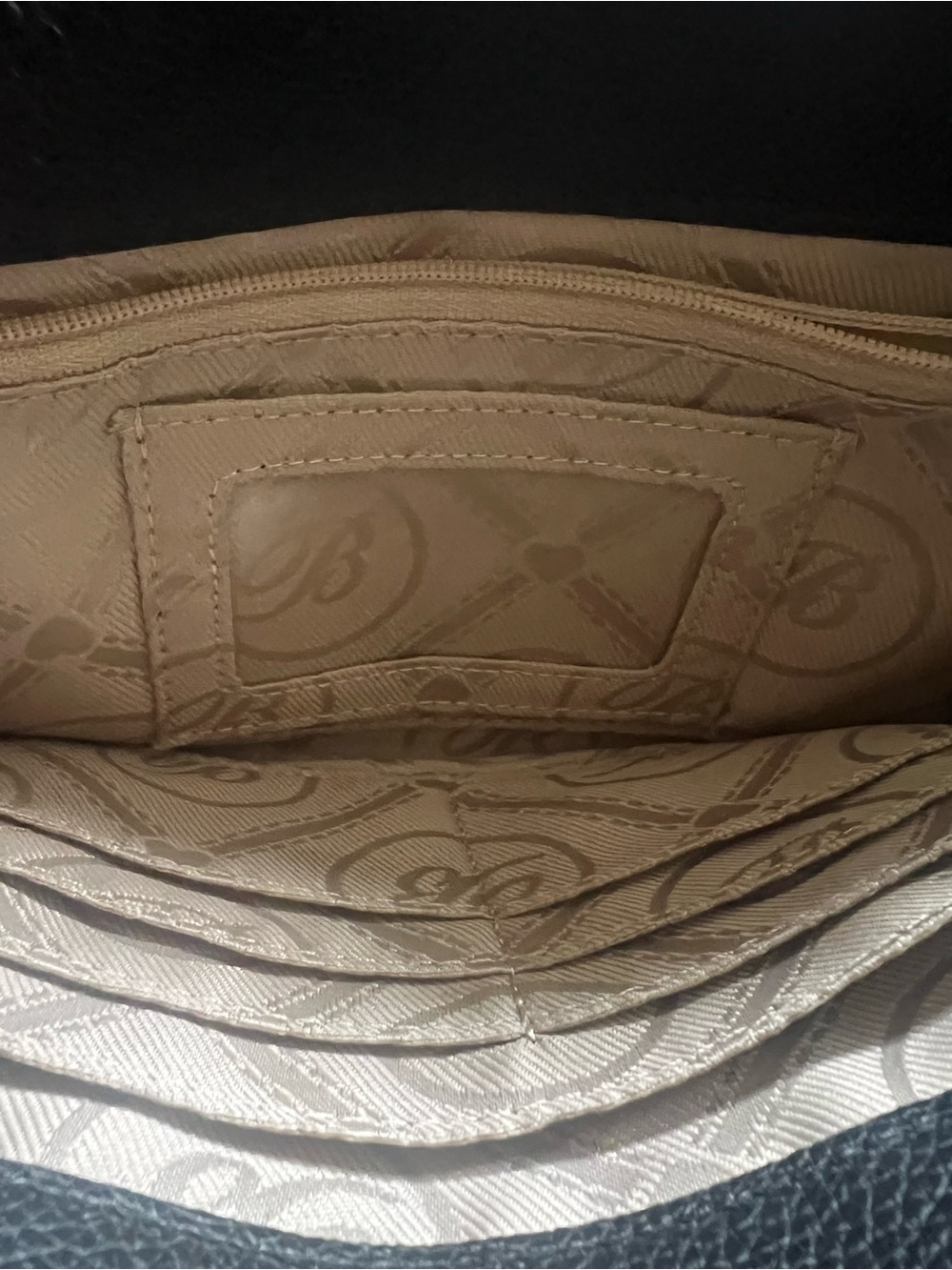 Brighton Black Leather Crossbody with Embossed Floral Medallion - Picture 4 of 4